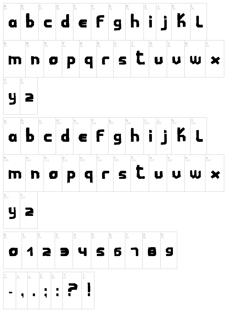 Childwood font map